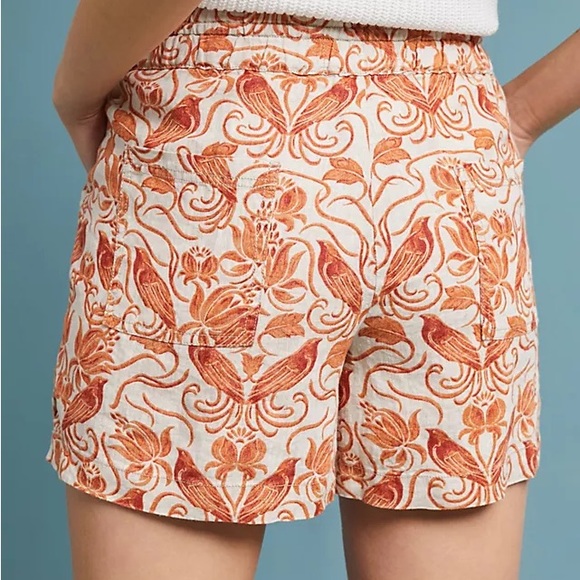 Anthropologie “Jolene” Orange Bird Shorts - Picture 2 of 10